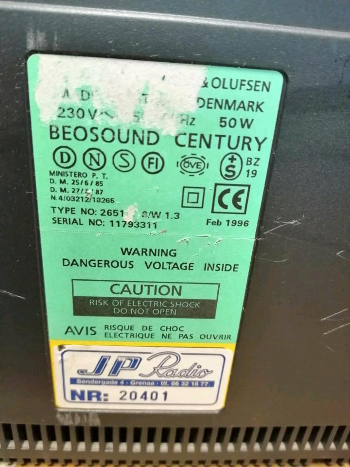 BANG & OLUFSEN BEOSOUND CENTURY -, Anlage!!