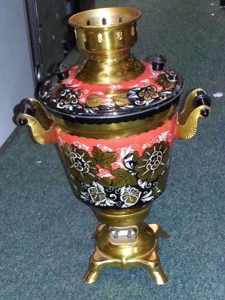 Russischer Samowar,elektrisch; 3 l; Baujahr: 1982, bunt!!