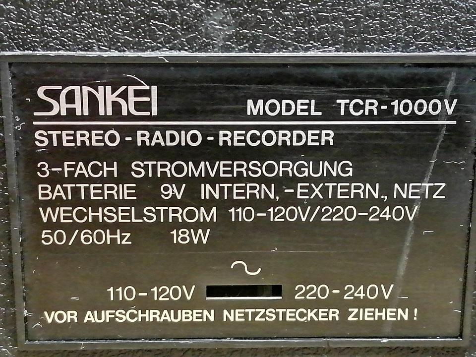SANKEI TCR-1000V,Radio-Cassetten-Recorder, etwas DEFEKT!!