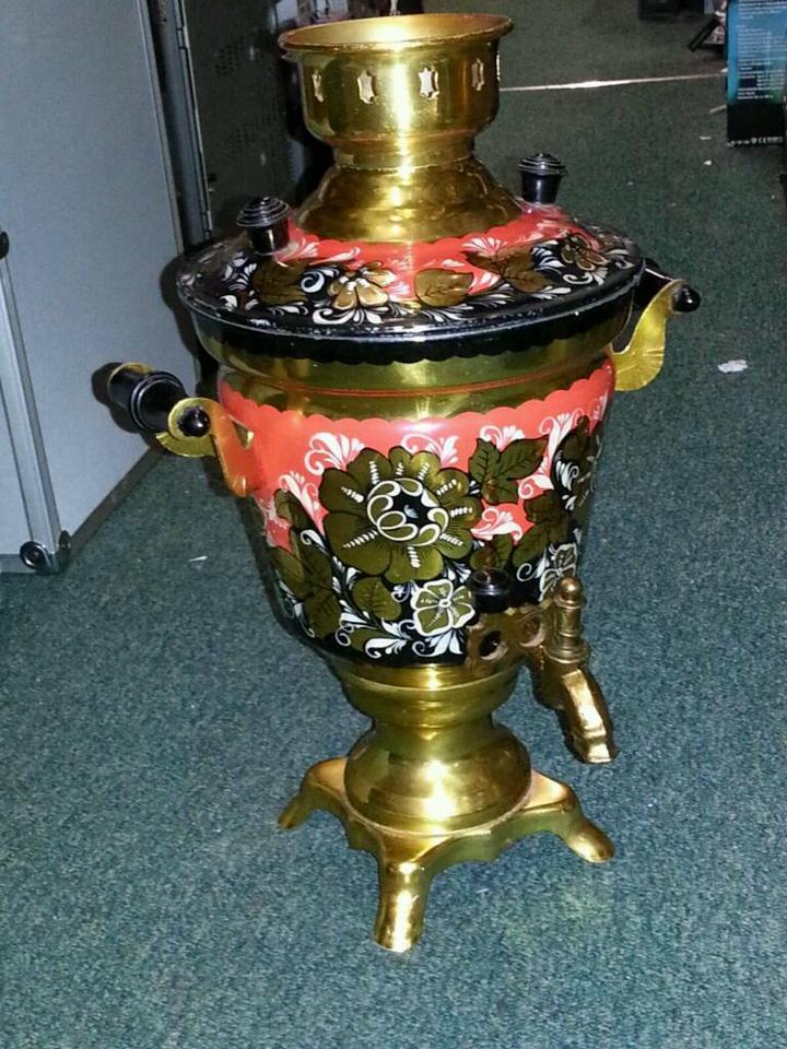 Russischer Samowar,elektrisch; 3 l; Baujahr: 1982, bunt!!