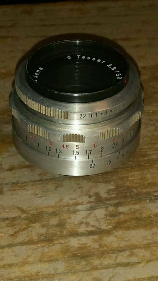 TESSAR Carl Zeiss Jena 2,8/50; Objektiv, sehr guter Zustand!
