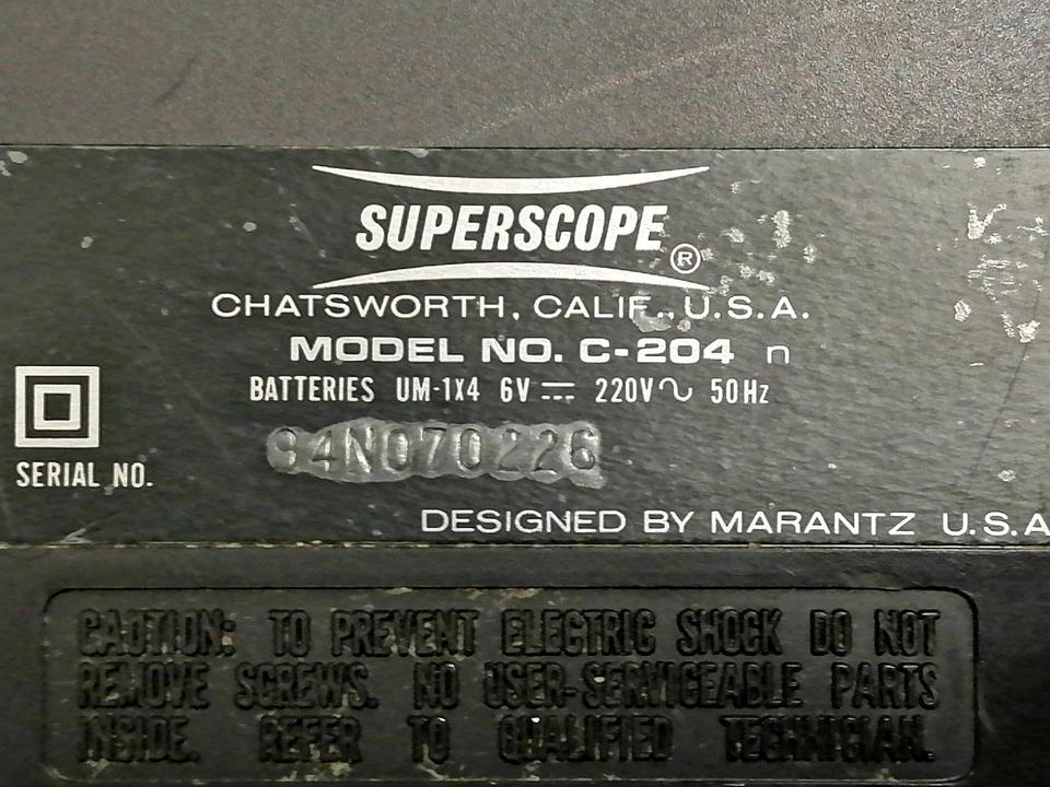 SUPERSCOPE by MARANTZ C-204, Cassetten-Recorder!