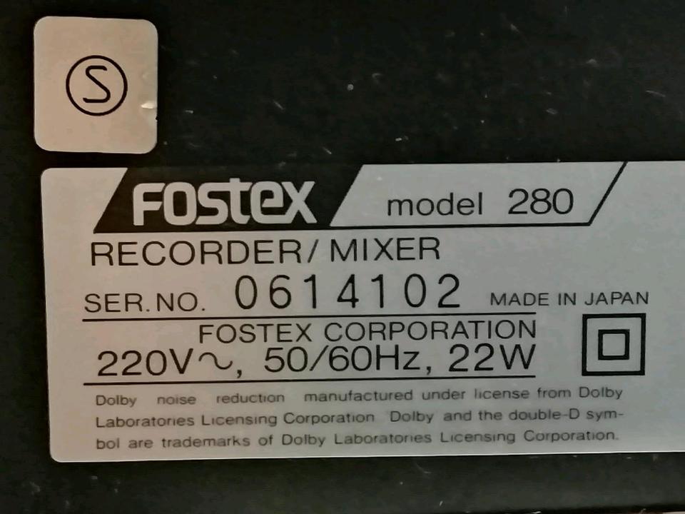 FOSTEX MODEL 280 Multitrack, Recorder/Mixer XXXXXXXX