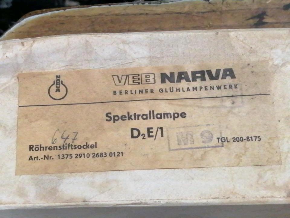 NARVA D2E, Röhren Spektrallampe, NEU & ORIGINALKARTON!!!