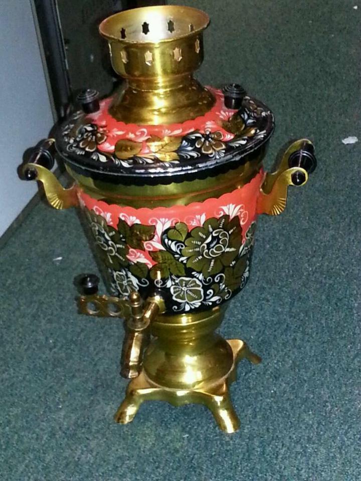 Russischer Samowar,elektrisch; 3 l; Baujahr: 1982, bunt!!