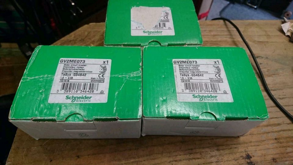 3 neue SCHNEIDER ELECTRIC GV2ME073, Motorschutzschalter NEU & OVP