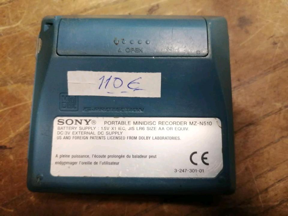 SONY MZ-N510, Portabler Mini-Disc Recorder, OHNE Adapter!!!
