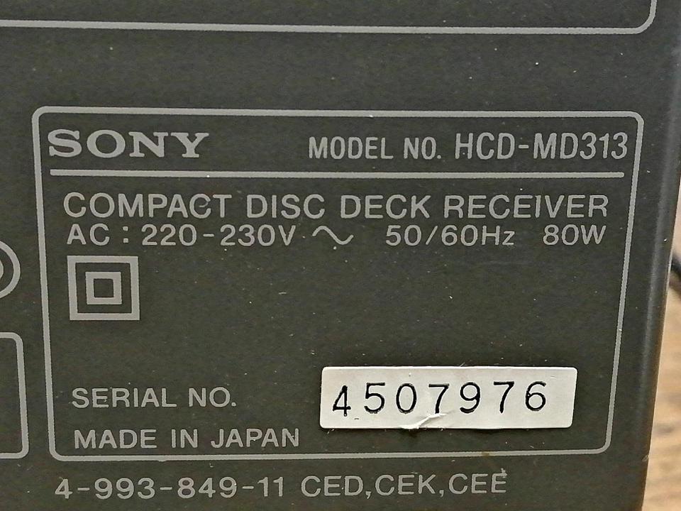 SONY HCD-MD313 CD-Receive (MD-CD-Tuner-Verstärker-in einem Gerät