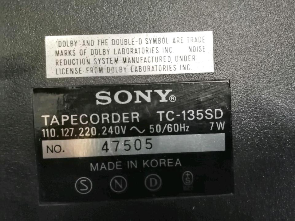 SONY TC-135SD Tapecorder/Cassetten-Recorder, etwas DEFEKT!!