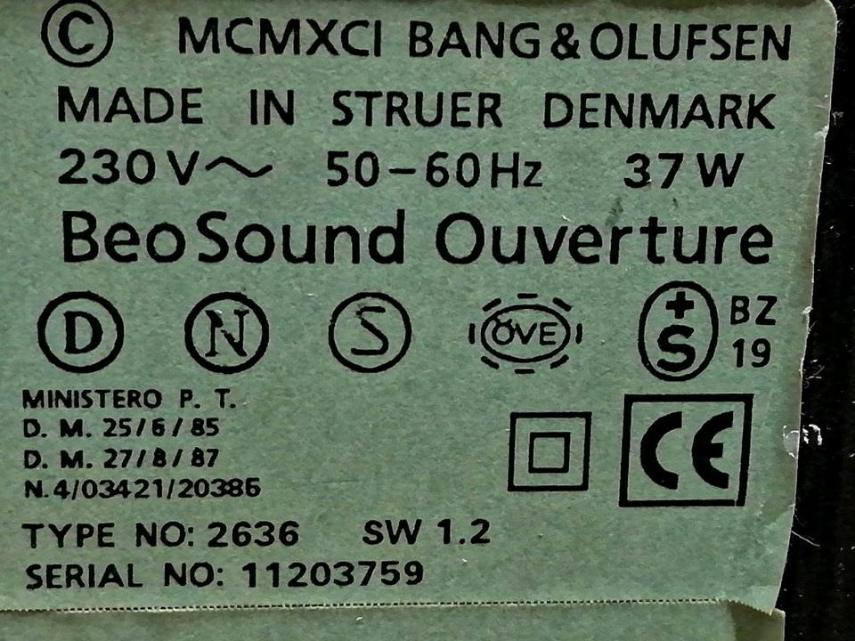 BANG & OLUFSEN BEOSOUND Ouverture 2636, etwas DEFEKT!!!