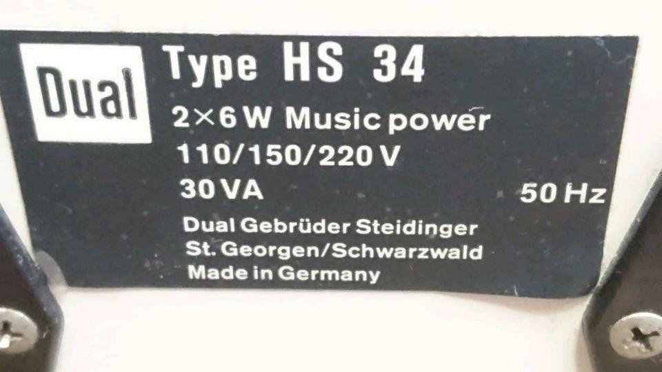 DUAL Type HS34 DUAL 1212, Plattenspieler, DEFEKT!