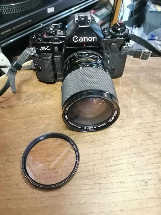 CANON A-1, Analog-Kamera + SOLIGOR Objektiv + B+W Linse!!