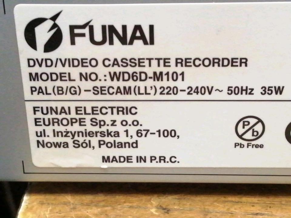 FUNAI WD6D, DVD-Recorder/VHS-Recorder mit Original-Fernbedienung!