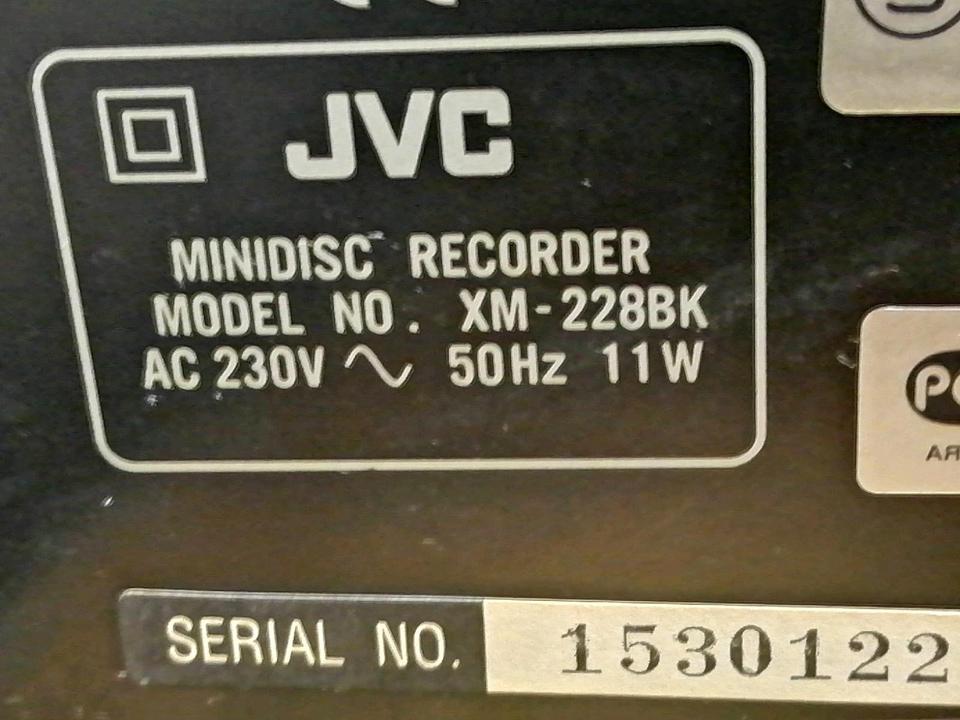 JVC XM-228BK, Minidisc-Recorder OHNE Fernbedienung!!!