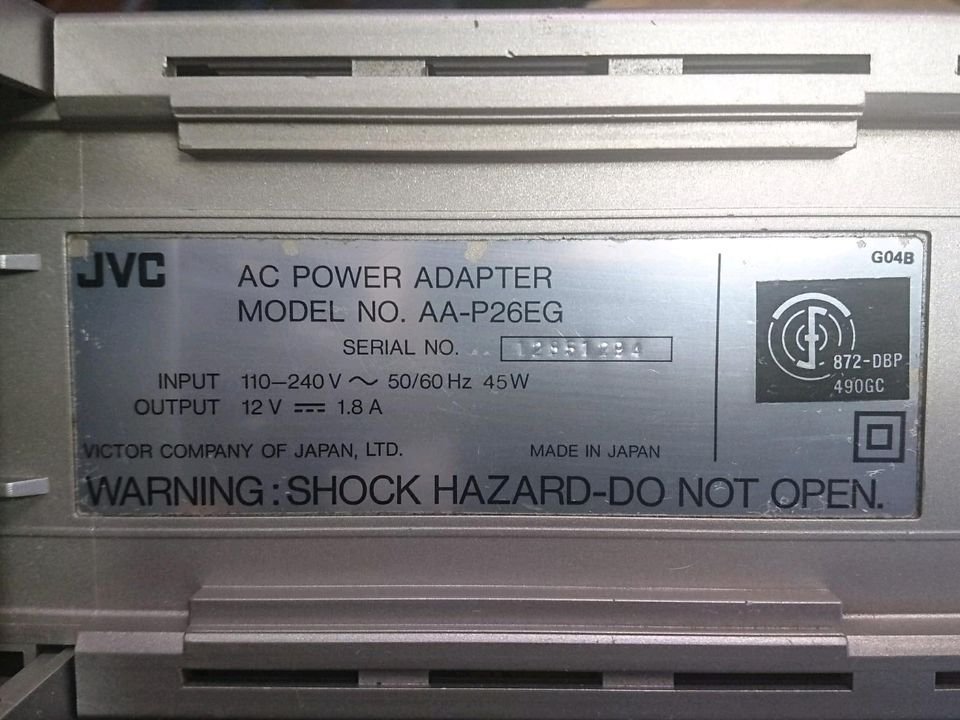 JVC AA-P26EG, AC Power Adapter, guter Zustand!!