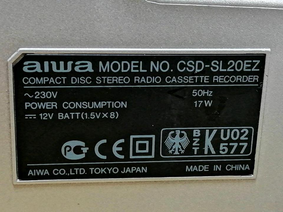 AIWA CSD-SL20 Radio-Cassetten-Recorder mit CD, guter Zustand!!