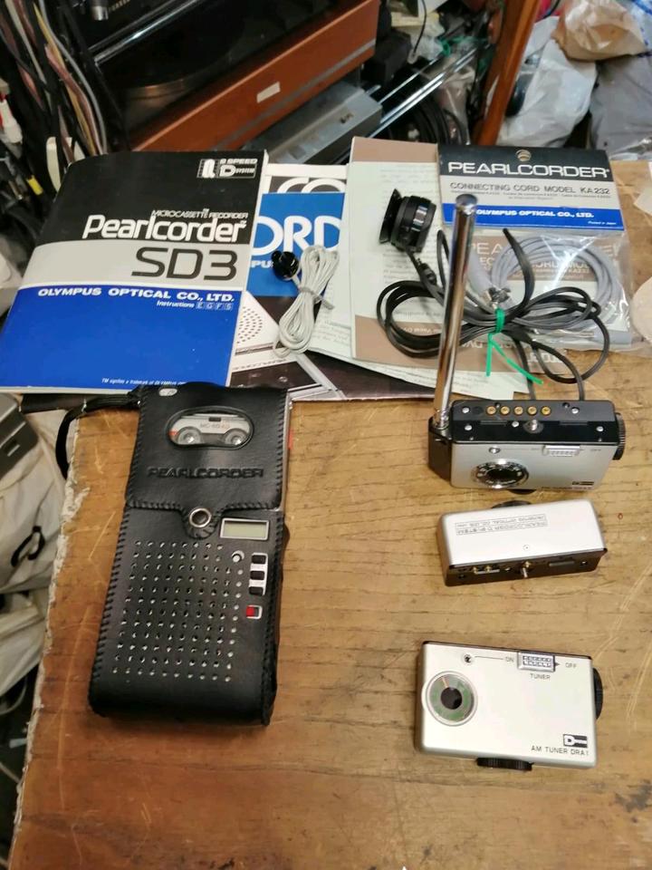 OLYMPUS Pearlcorder SD3, Micro-Cassettenrecorder, Zubehör, DEFEK!