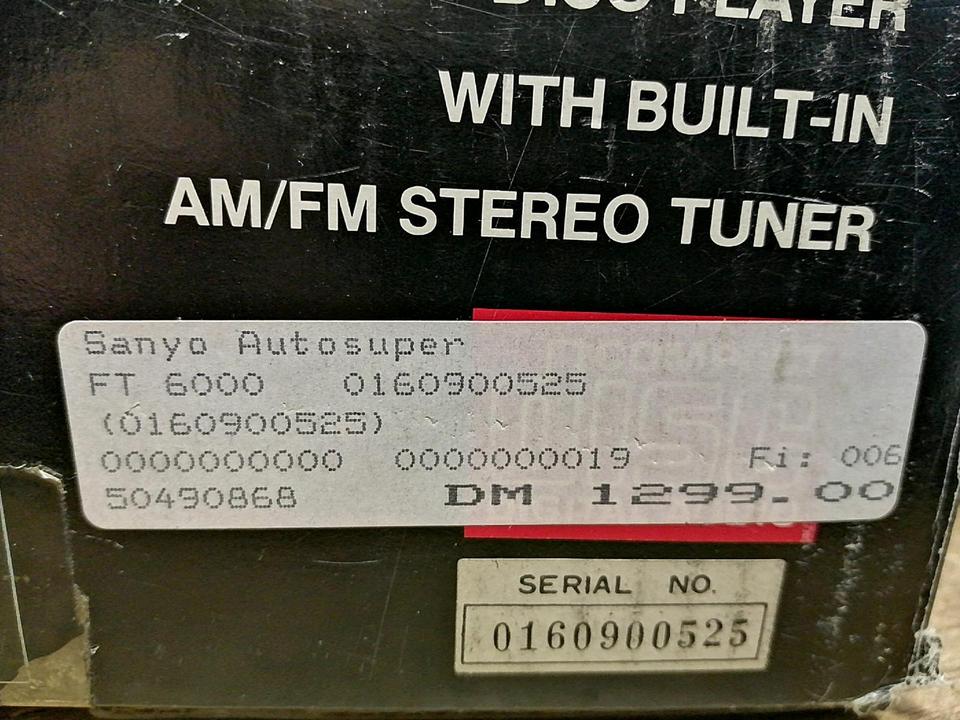 SANYO FTEC 6000, Autoradio mit CD-Player, NEU + OVP!!!