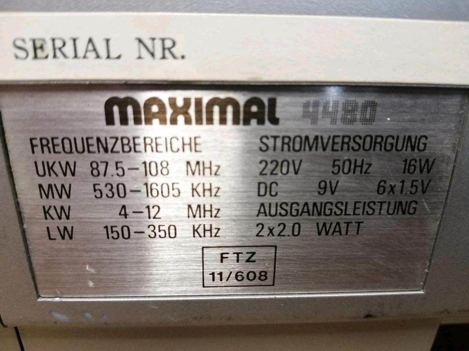 MAXIMAL 4480, Radio-Cassetten-Recorder, DEFEKT!!!