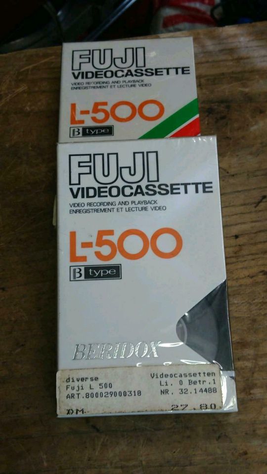 2x FUJI L 500 Btype für BETAMAX, Videocassetten, NEU & OVP!