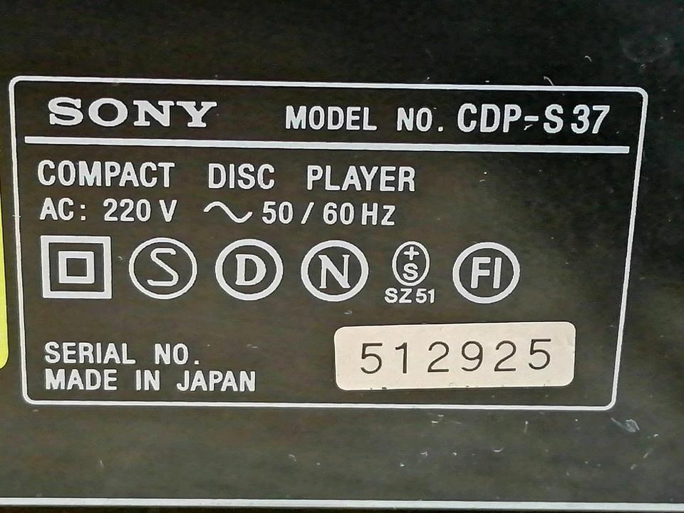 SONY CDP-S37, CD-Player OHNE Fernbedienung!!
