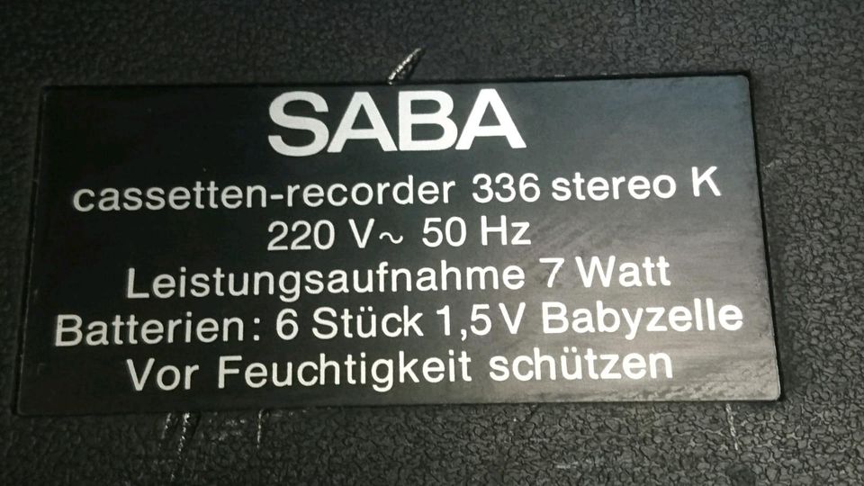 SABA Cassetten-Recorder 336 Stereo , guter Zustand!!