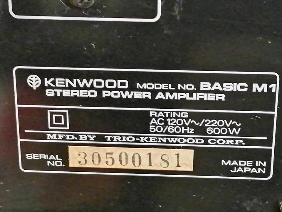 KENWOOD BASIC M1 Stereo Power Amplifier/Endstufe!!!