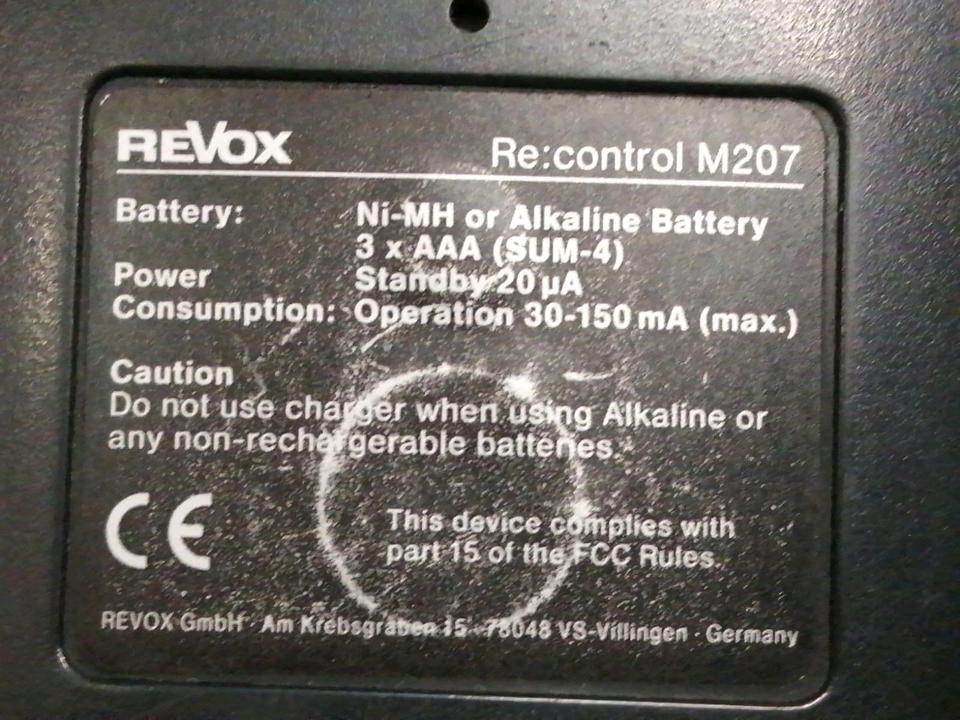 REVOX M 207, Original-Fernbedienung sehr guter Zustand!!