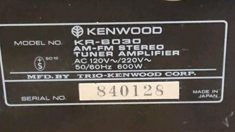 KENWOOD KR-6030, AM-FM Stereo Receiver, DEFEKT!!!