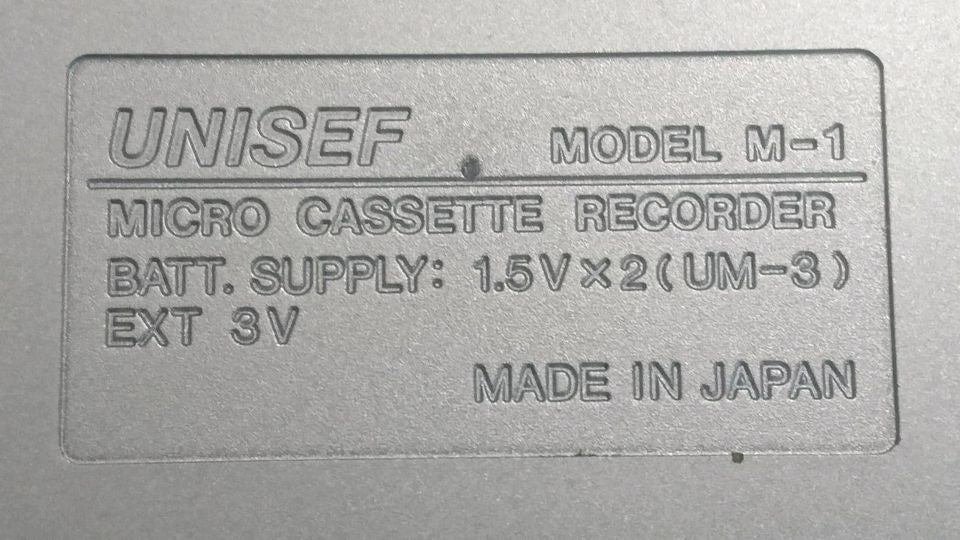 UNISEF Model M-1, Micro Cassette Recorder +Zubehör!