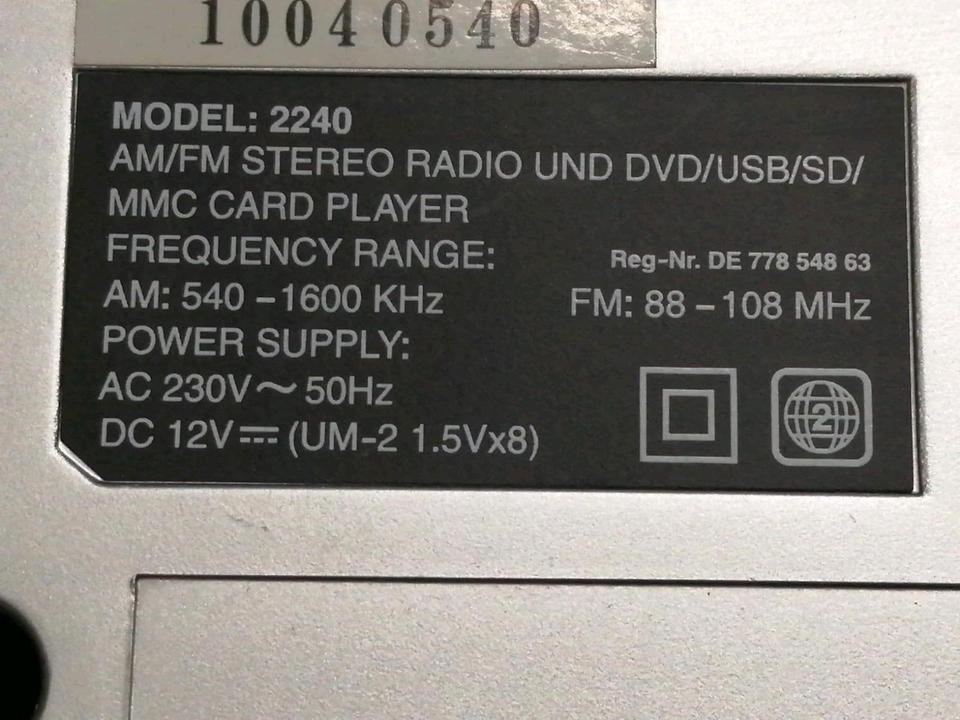 NAXA DVD-Video 2240 (Radio/DVD/CD), etwas DEFEKT!!