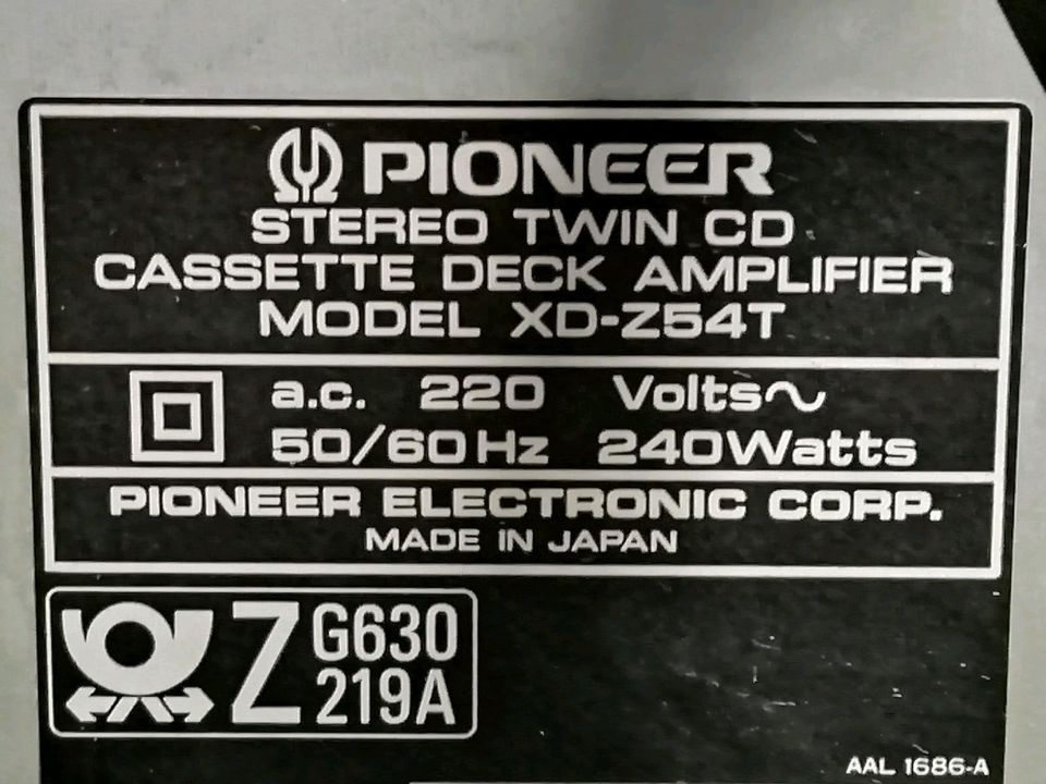 PIONEER Stereo TWIN Anlage OHNE Boxen, etwas DEFEKT!!!