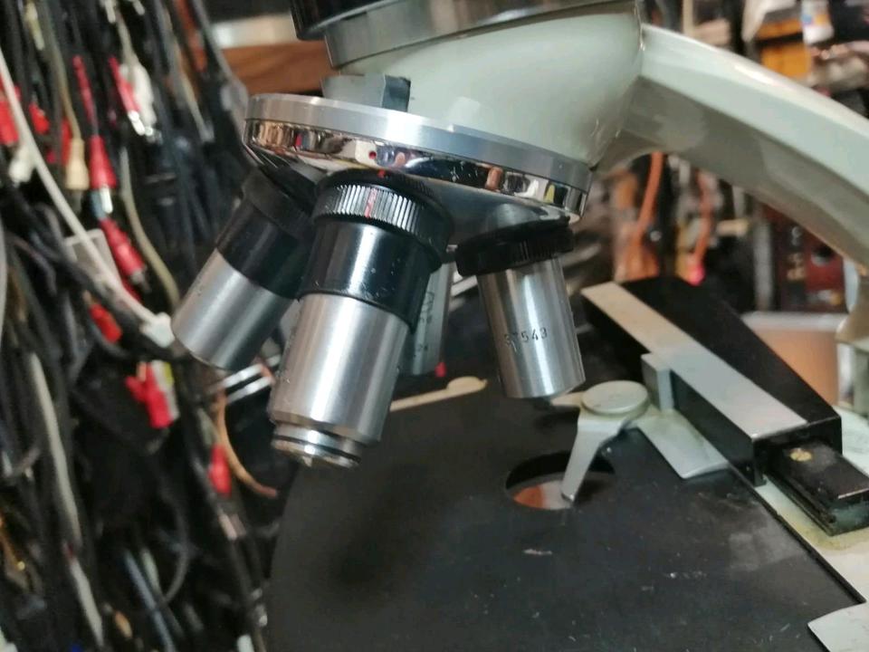 MIKROSKOP PZ0 WARSZAWA S72 25537, Lampe mit Kabel FEHLT!!