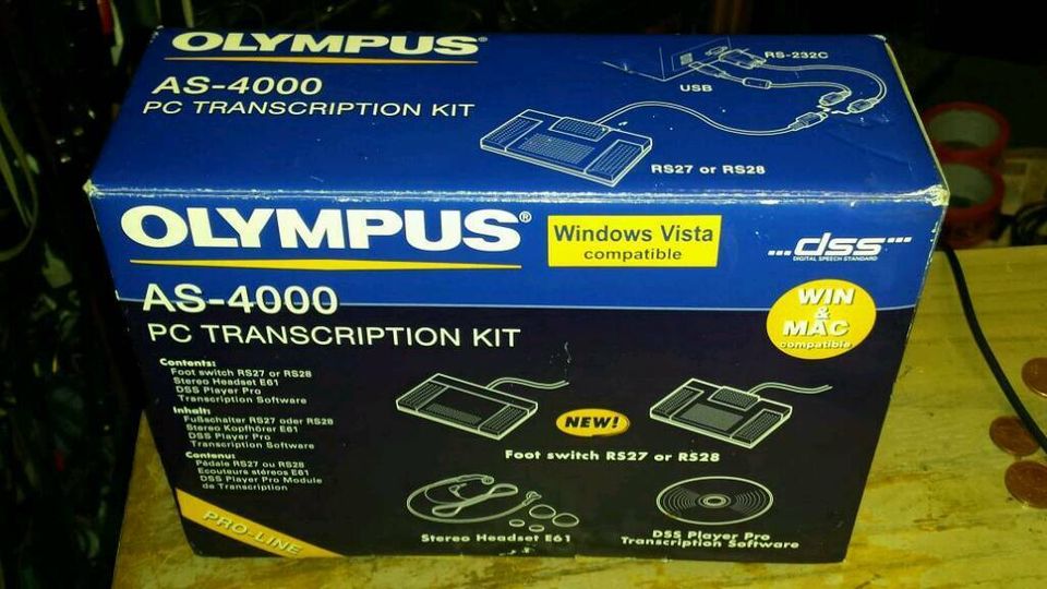 OLYMPUS AS-4000 PC Transcription KIT; NEU & OVP