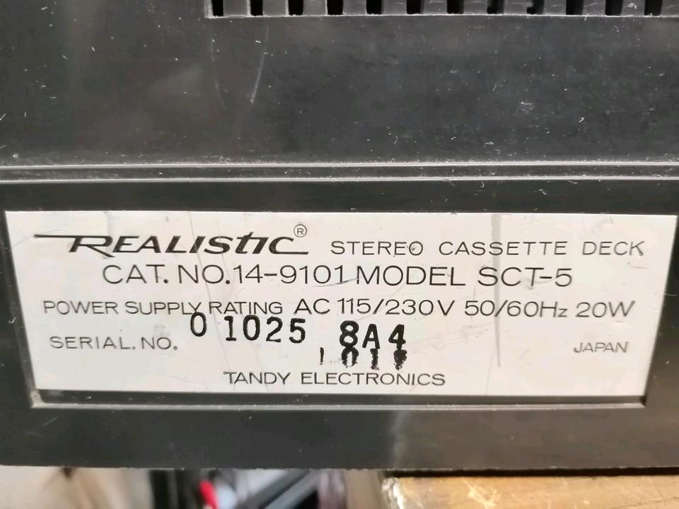 REALISTIC SCT-5, Stereo Cassetten-Deck, guter Zustand!!