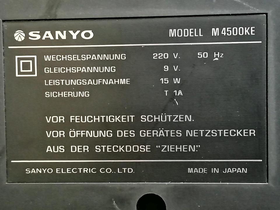 SANYO M 4500KE, Radio-Cassetten-Recorder mit Netzkabel!!