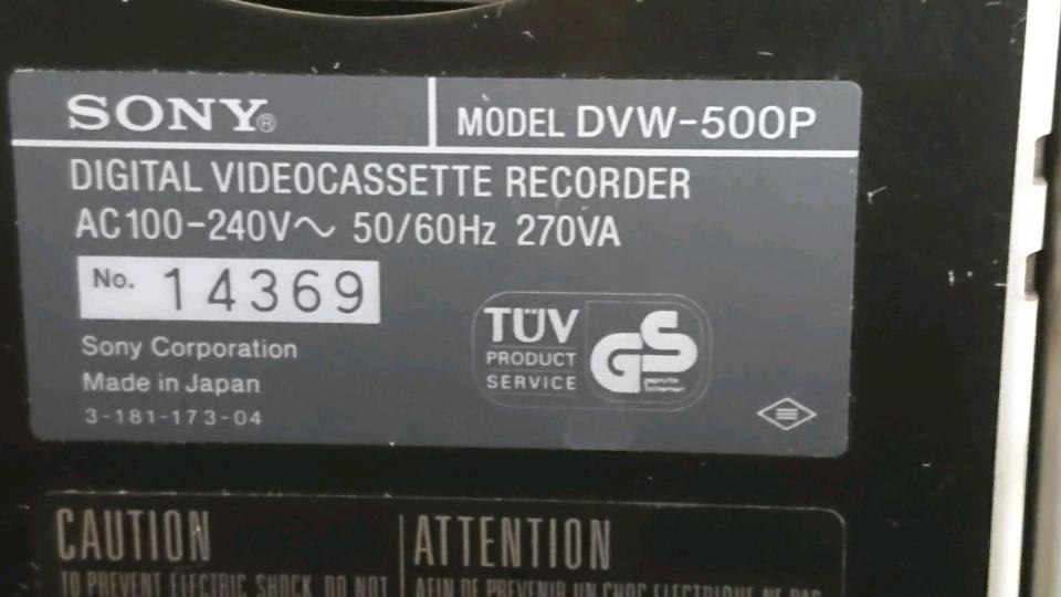 SONY DVW-500P, Digital Videocassettenrecorder, etwas DEFEKT!!