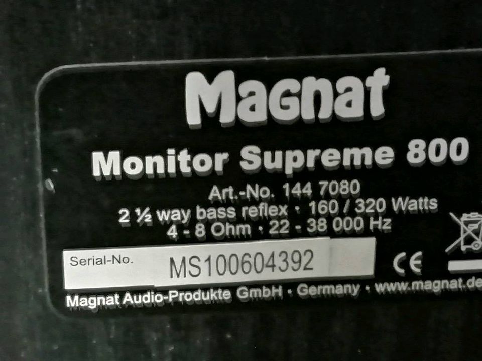 2 Boxen MAGNET MONITOR SUPREME 800, guter Zustand!!