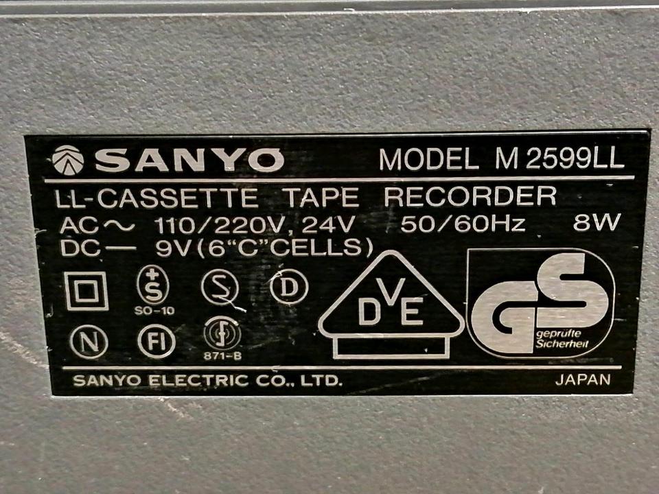 SANYO M2599LL, Cassetten-Recorder, guter Zustand!!