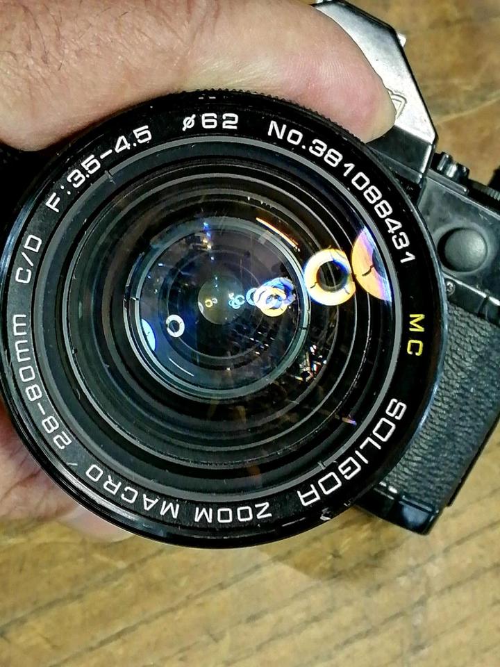 CANON A-1, Analog-Kamera + SOLIGOR Objektiv + B+W Linse!!