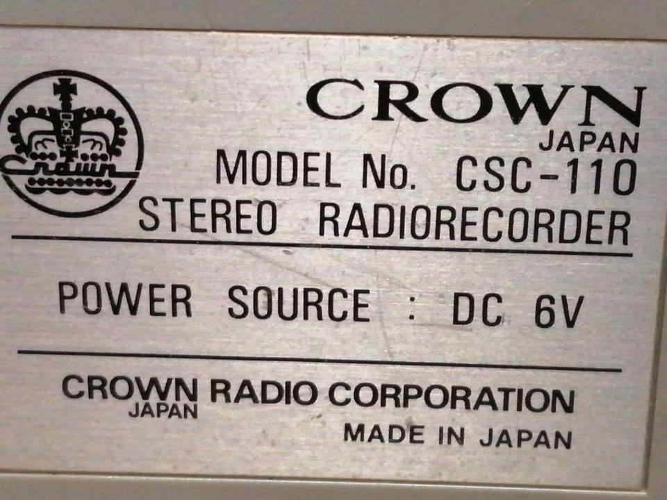 CROWN CSC-110, Stereo Radiorecorder mit NEUEN Antriebsriemen!!!