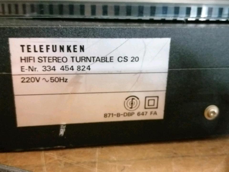 TELEFUNKEN CS20 Plattenspieler + ORTOFON Nadel, etwas DEFEKT!,!