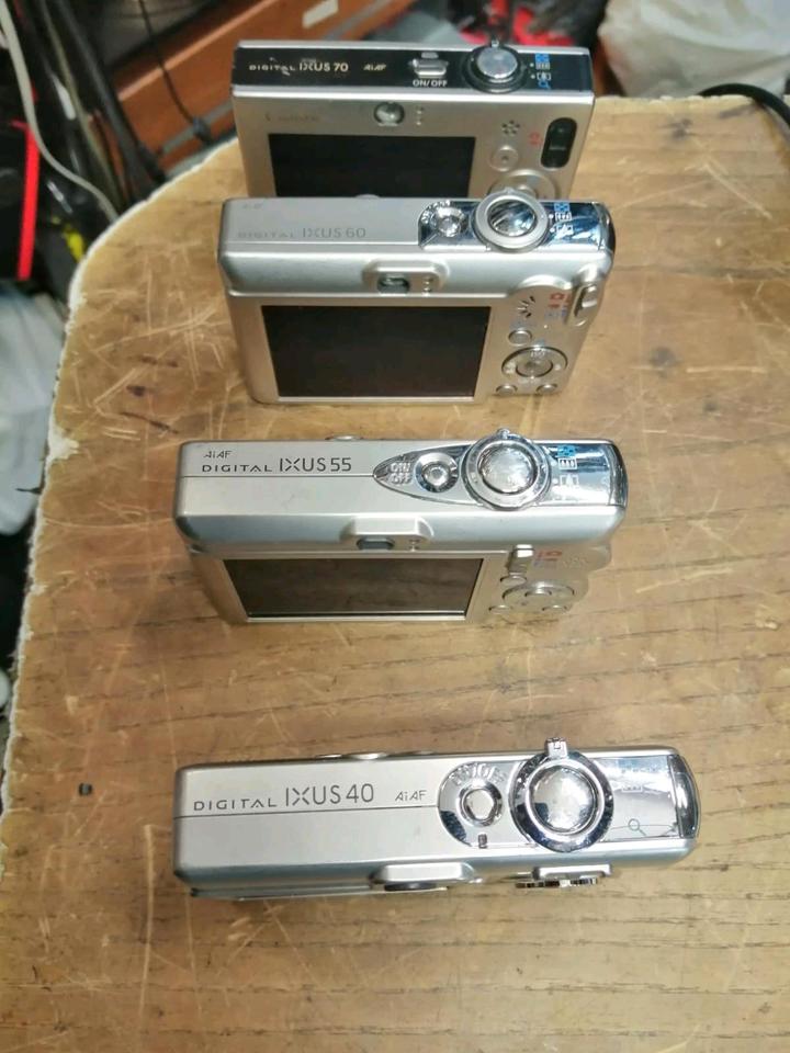 CANON IXUS 70/60/55 und 40, 4 Digital-Kameras, DEFEKT!!!