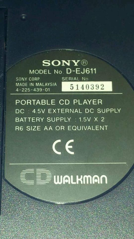 SONY D-EJ 611 CD-Walkman; NEU & OVP, Farbe: blau