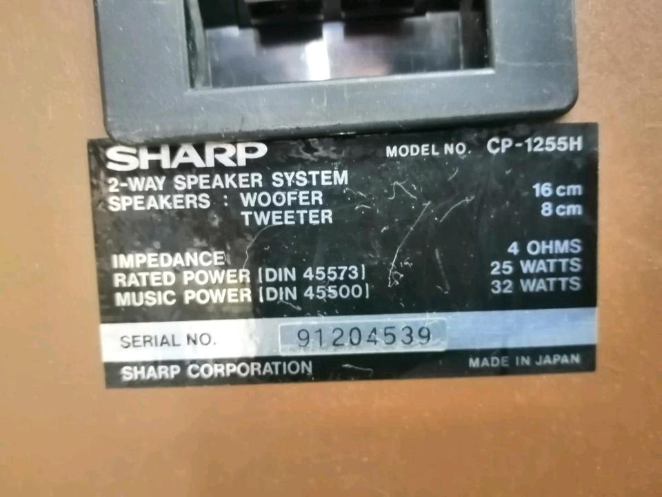 SHARP RS-1255H Stereo Tuner Deck + 2 Original-Boxen CP-1255H