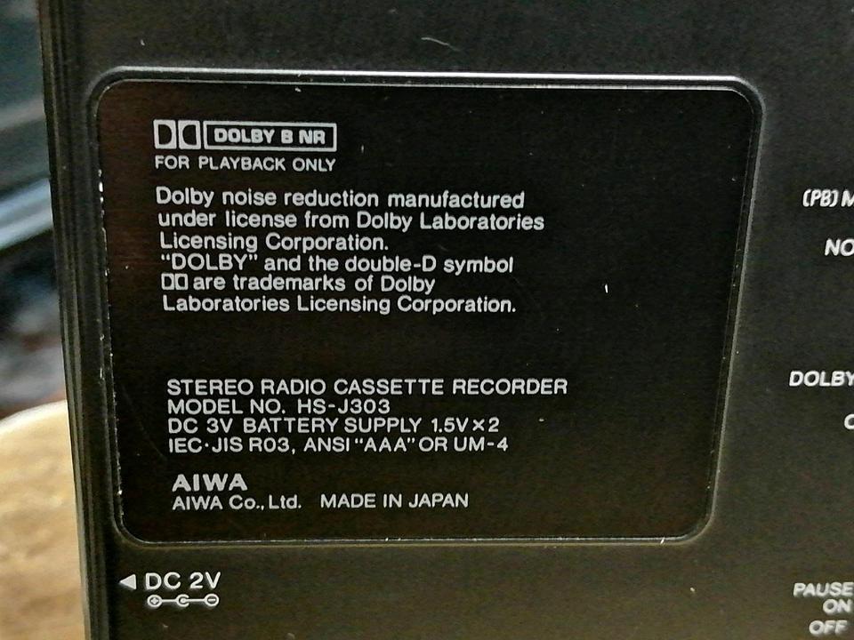 AIWA HS-J303, Walkman mit Original-Akku, DEFEKT!!!