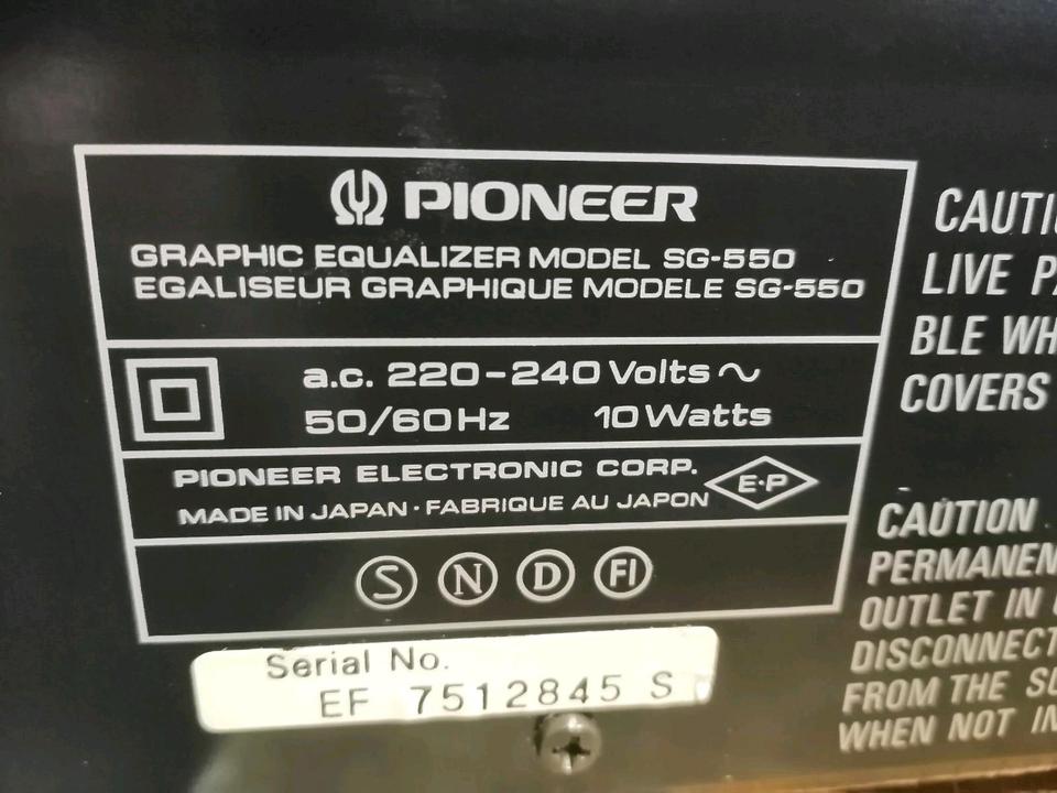 PIONEER SG-550, Graphic Equalizer, guter Zustand!!