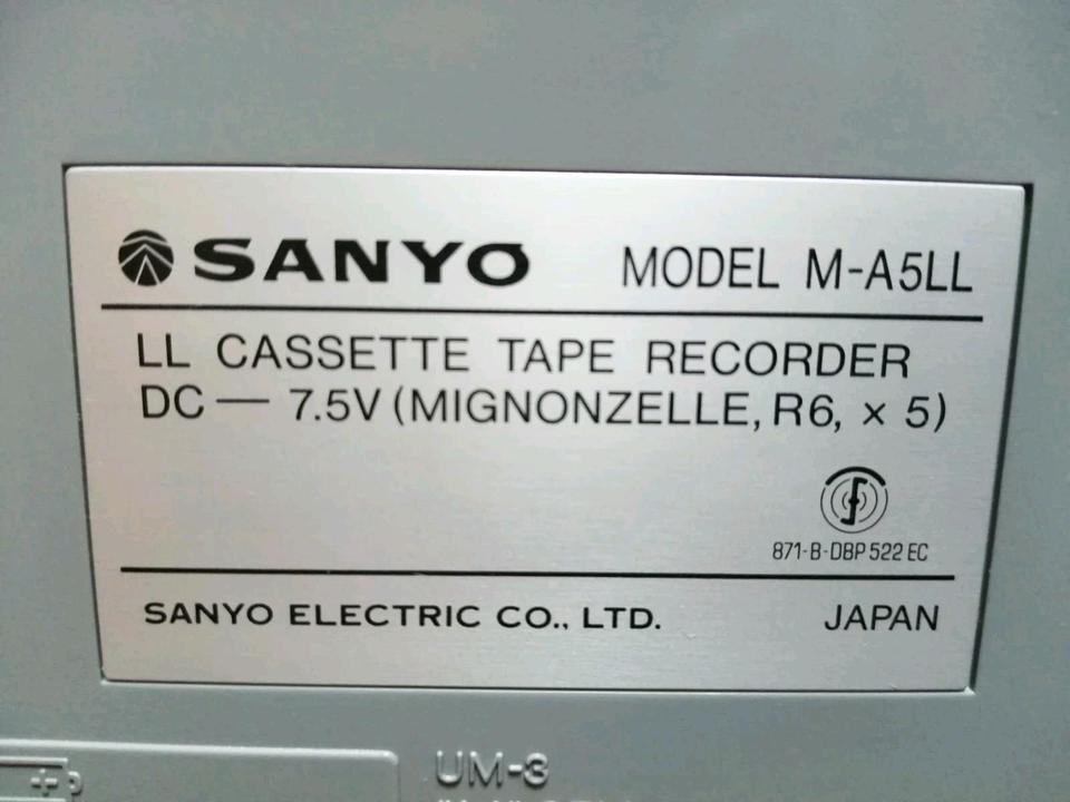 SANYO M-A5LL, Cassetten-Recorder ohne Adapter!!