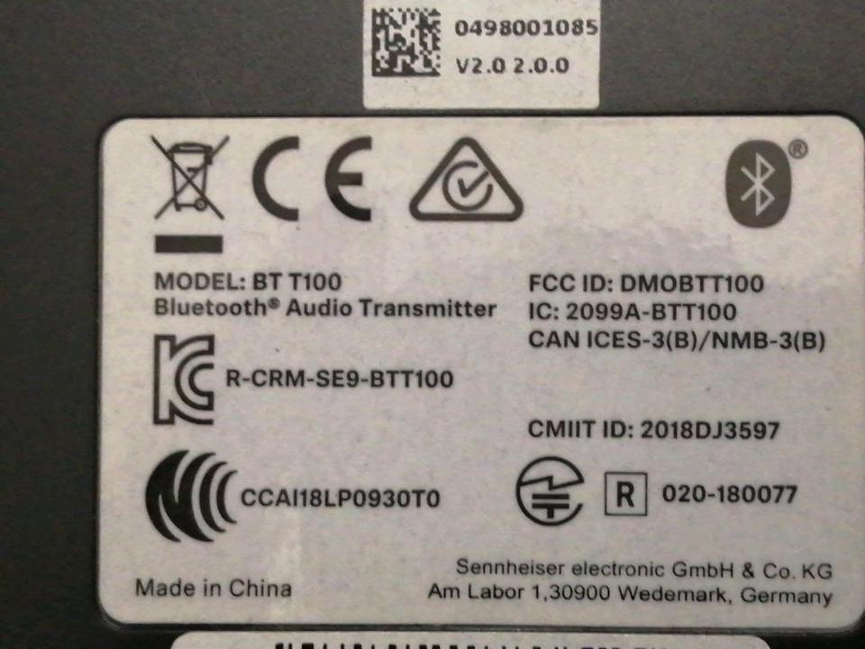SENNHEISER BT T100, Bluetooth Audio Transmitter, komplett, NEU!!