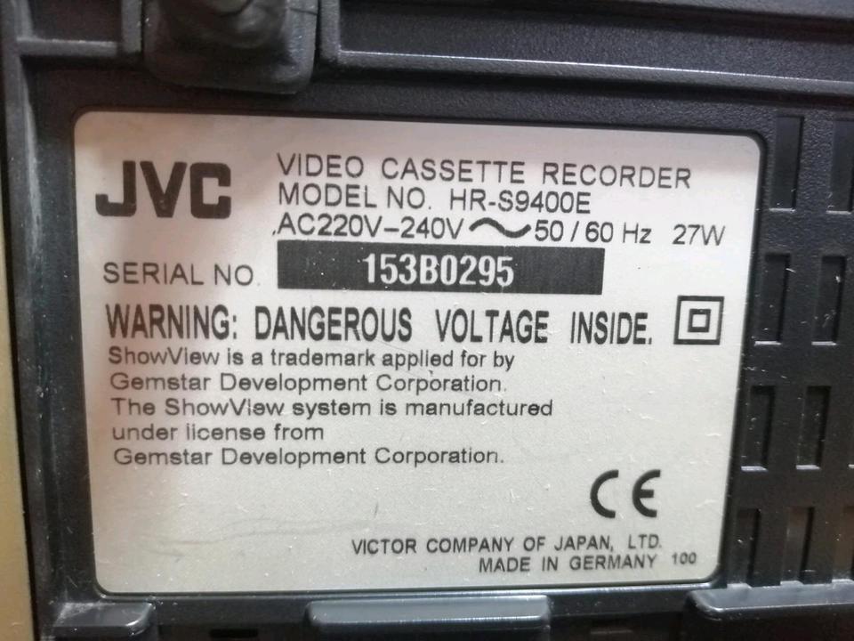 JVC HR-S9400E, Videocassettenrecorder!!